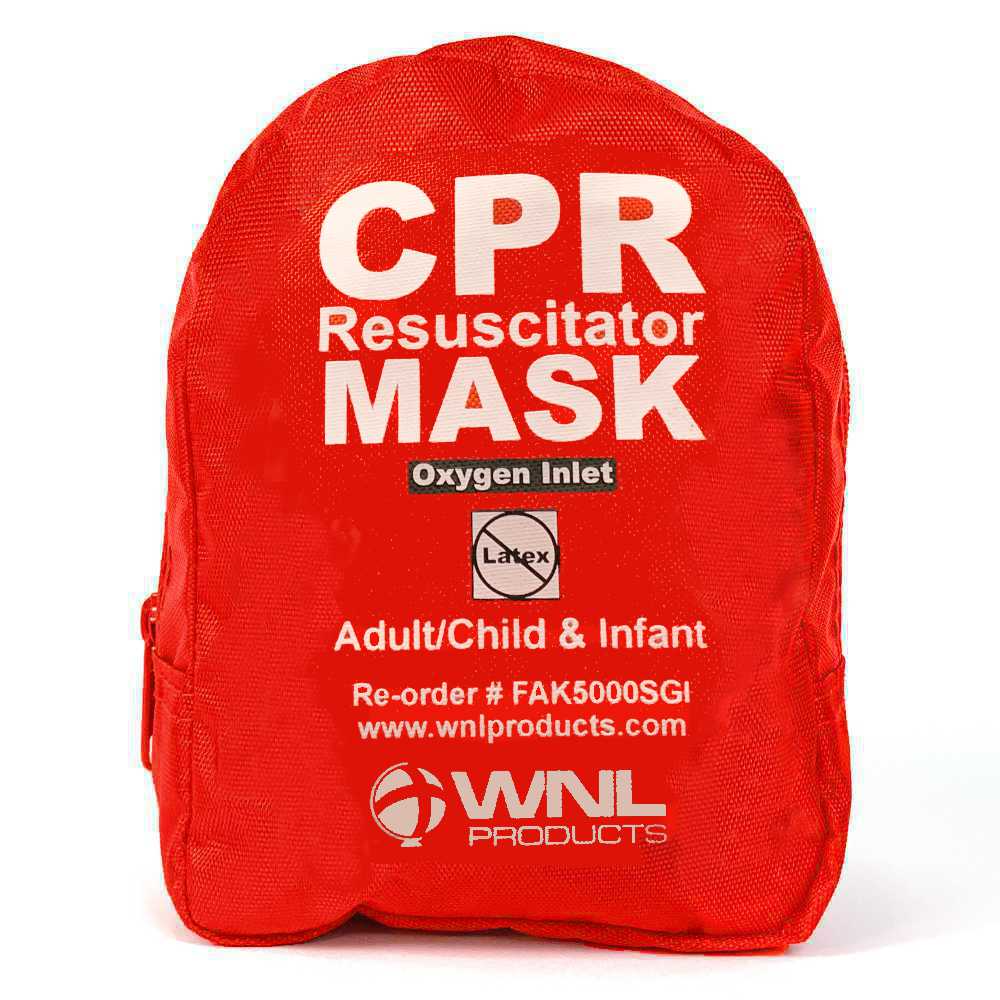 Adult/Child & Infant CPR Mask in Soft Case - RED