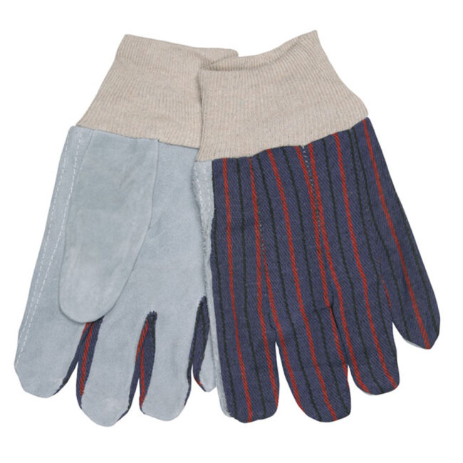 Leather Palm Lined Knit Wrist Work Gloves MEM1040
