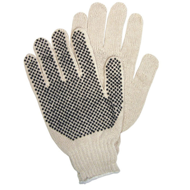String Knit Dots one side work gloves MEM9658
